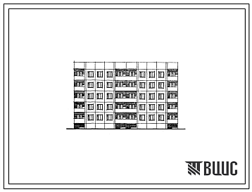 Фасады Типовой проект 93-014.84 Пятиэтажная блок-секция рядовая с торцевыми окончаниями на 20 квартир