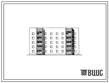 Фасады Типовой проект 86-04.86 Пятиэтажная блок-секция на 28 квартир. Для строительства в городах и поселках городского типа