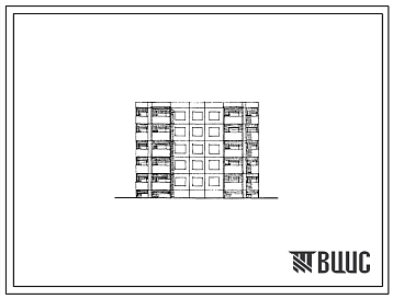Фасады Типовой проект 93-042.86 Пятиэтажная блок-секция рядовая торцевая на 20 квартир. Для строительства в городах и поселках городского типа