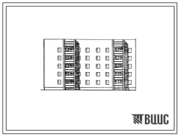 Фасады Типовой проект 86-09.86 пятиэтажная блок-секция торцевая левая на 24 квартиры. Для строительства в городах и поселках городского типа