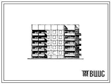Фасады Типовой проект 121.1-094.83 Пятиэтажная блок-секция угловая (угол 90 градусов) на 20 квартир. Для строительства в городах Псков, Тольятти и Московской области