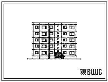 Фасады Типовой проект 133-09 Блок-секция пятиэтажная 15-квартирная рядовая, с левым окончанием 3Б-1Б-4Б.