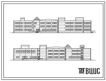 Фасады Типовой проект 222-1-580.1пв.13.87 Школа на 33 класса (1266 учащихся) в конструкциях серии 1.020.1-3пв