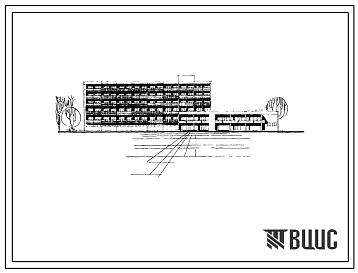 Фасады Типовой проект 282-5-45с Коммунальная гостиница на 214 мест, в конструкциях серии ИИС-04. Для строительства в IVБ и IVВ климатических подрайонах