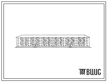 Фасады Типовой проект 1-308В-20С Четырехэтажный шестисекционный жилой дом на 78 квартир с несущими стенами из кирпича (однокомнатных-22, двухкомнатных-38, трехкомнатных-18).