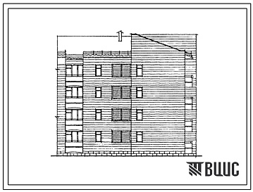 Фасады Типовой проект 195-02с.13.88 Четырехэтажная блок-секция торцевая правая на 8 квартир. Для Армянской ССР