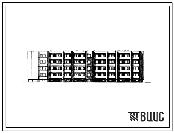 Фасады Типовой проект 1-318-41/1.2 Четырехэтажный 32 квартирный жилой дом. Для городского строительства в Литовской ССР
