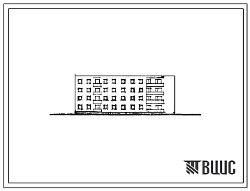 Фасады Типовой проект 70-04с 4-этажная блок-секция торцевая левая на 20 квартир с несущим сборно-монолитным железобетонным каркасом и заполнением стен из кирпича (в районах с сейсмичностью 9 баллов).
