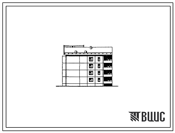 Фасады Типовой проект 96-074.85 Четырехэтажная блок-секция торцевая левая на 12 квартир. Для строительства в сельской местности