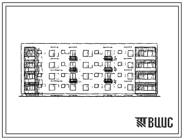 Фасады Типовой проект 98-026с 4-этажная блок-секция на 16 квартир 3А.2Б - 2Б-5А поворотная правая, обратная