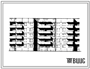 Фасады Типовой проект 91-011/1 5-ти этажная 30-квартирная рядовая с торцевыми окончаниями блок-секция 2Б.3А.3А - 2Б.3А.3А