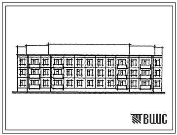 Фасады Типовой проект 192-010.88 Трехсложные блок-секция рядовая на 27 квартир. Для строительства в городах и поселках городского типа