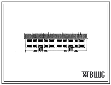 Фасады Типовой проект 113-23-59 Двухэтажный двухсекционный жилой дом на 8 квартир (двухкомнатных 2Б-4, трехкомнатных 3Б-4). Для строительства в 2А и 2Б климатических подрайонах Эстонской ССР