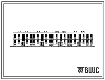 Фасады Типовой проект 113-23-33 2-этажный 4-секционный жилой дом на 16 квартир (с полным благоустройством) для строительства в Эстонской ССР.