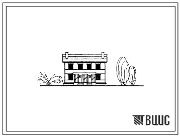 Фасады Типовой проект 1-50Б-7П/68 Двухэтажный двухквартирный четырехкомнатный жилой дом с упрощенным благоустройством в двух уровнях, стены брусчатные. Для строительства во 2 строительно-климатической зоне. Для леспромхозов.