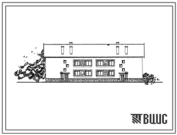 Фасады Типовой проект 114-24-4 2-этажный 2-секционный дом на 8 квартир для строительства в Южных районах УССР.