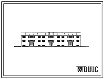 Фасады Типовой проект 113-23-37 Двухэтажный трехсекционный дом на 12 квартир для строительства в Эстонской ССР.