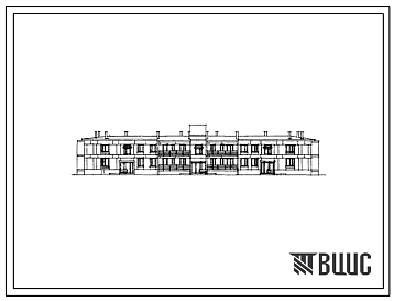Фасады Типовой проект 113-17-13/76 Двухэтажный 18-квартирный трехсекционный жилой дом (однокомнатных 1Б-4; двухкомнатных 2А-2, 2Б-8; трехкомнатных 3А-4).