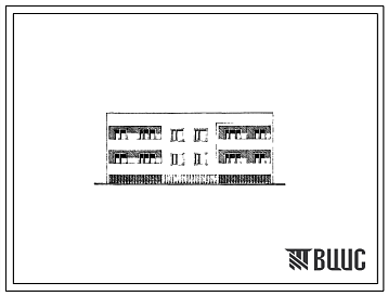 Фасады Типовой проект 85-032/1 Двухэтажная шестиквартирная блок-секция рядовая правая (двухкомнатных 2Б-2; трехкомнатных 3А-2, 3Б-2).