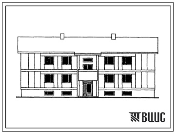 Фасады Типовой проект 113-23-77.85 2-этажный жилой дом на 4 квартиры с печным отоплением. Для строительства во 2Б и 2В климатических подрайонах Эстонской ССР.
