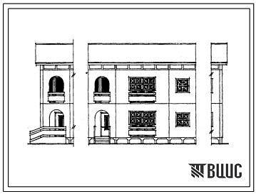 Фасады Типовой проект 228-09сп.84 2-этажная блок-квартира типа 6Б в двух уровнях. Для строительства в 4А и 4Г климатических подрайонах Узбекской ССР сейсмичностью 7,8,9 баллов на грунтах 2 типа просадочности.