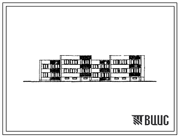 Фасады Типовой проект 114-22-61/1 Двухэтажный секционный дом на 12 квартир (однокомнатных 1Б-2, двухкомнатных 2А-2, 2Б-4, трехкомнатных 3Б-4). Для строительства во 2Б и 2В климатических подрайонах Литовской ССР
