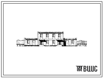 Фасады Типовой проект 143-211-25/1 Двухэтажный дом на 2 пятикомнатные квартиры в двух уровнях. Для строительства в 4А и 4Г климатических подрайонах Туркменской ССР