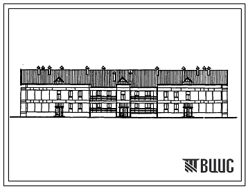 Фасады Типовой проект 113-17-64/1 2-этажный 18-квартирный 3-секционный жилой дом с квартирами типа 1Б-2А-2Б-3А. Для строительства в 1В климатическом подрайоне, 2 и 3 климатических районах.