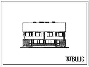 Фасады Типовой проект 144-212-6 Двухквартирный жилой дом с четырехкомнатными квартирами. Для строительства в сельской местности Литовской ССР.