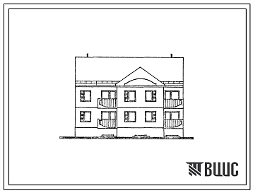 Фасады Типовой проект 104-082.13.88 Двухэтажная блок-секция рядовая на 4 квартиры. Для Латвийской ССР