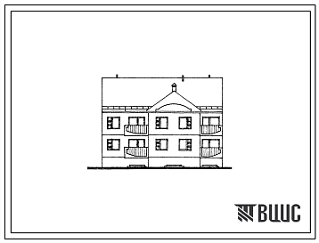 Фасады Типовой проект 104-084.13.88 Двухэтажная блок-секция рядовая на 6 двухкомнатных квартир. Для Латвийской ССР