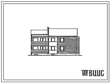 Фасады Типовой проект 103-035.13.88 Двухэтажная блок-секция торцевая на 8 однокомнатный квартир. Для Латвийской ССР