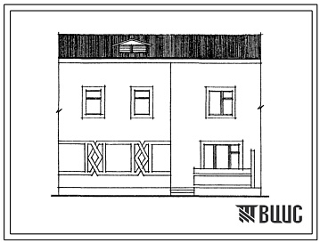 Фасады Типовой проект 000-0497.13.86 Двухэтажная блок-квартира типа 5Б рядовая левая (для Казахской ССР)