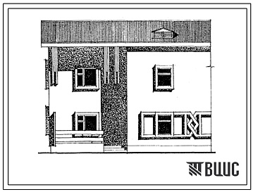 Фасады Типовой проект 000-0499.13.86 Двухэтажная блок-квартира типа 6Б торцевая левая (для Казахской ССР)