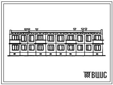 Фасады Типовой проект 1-464А-140 2-этажный двухсекционный 12 квартирный жилой дом
