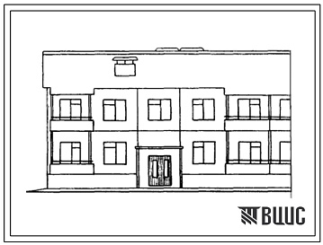 Фасады Типовой проект 48-012с Двухэтажная торцевая блок-секция на 6 квартир (левая) 1Б-2Б-3Б