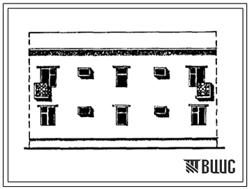 Фасады Типовой проект 77-097сп.86 Блок-секция рядовая 2-этажная 4-квартирная 2Б-3А