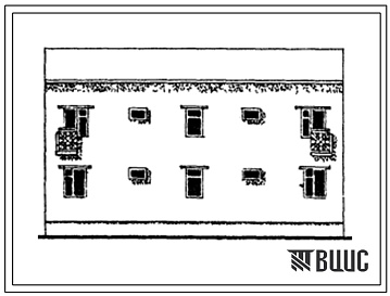 Фасады Типовой проект 77-0122сп.86 Блок-секция рядовая 2-этажная 4-квартирная 2Б-3А