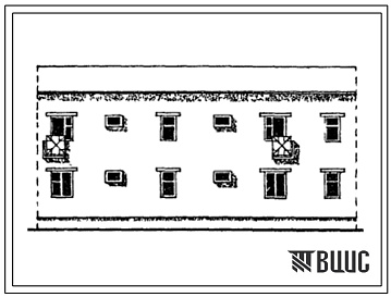 Фасады Типовой проект 77-0123сп.86 Блок-секция рядовая 2-этажная 4-квартирная 2Б-5А