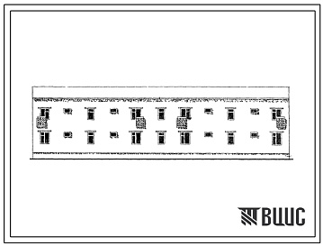 Фасады Типовой проект 77-0125сп.86 Блок-секция рядовая 2-этажная 8-квартирная 3А-3А-3А-3А