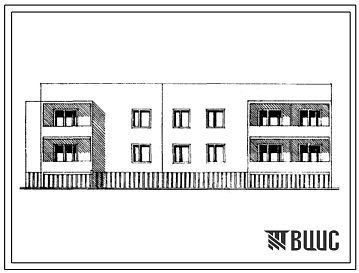 Фасады Типовой проект 85-027/1 2-этажная 8-квартирная блок-секция торцовая 3Б-2Б-2Б-2Б (левая)