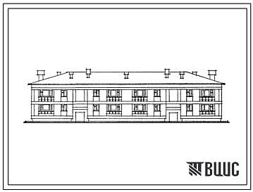 Фасады Типовой проект 113-17-86с.13.86 2 этажный 12 квартирный секционный жилой дом с 1,2 и 3 комнатными квартирами со стенами из крупных легкобетонных блоков (для Грузинской ССР)