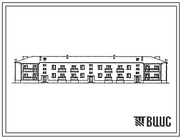 Фасады Типовой проект 115-42-165с.13.87 Двухэтажный трехсекционный 16-квартирный жилой дом с 1,2,3 и 4 комнатными квартирами (для Азербайджанской ССР)