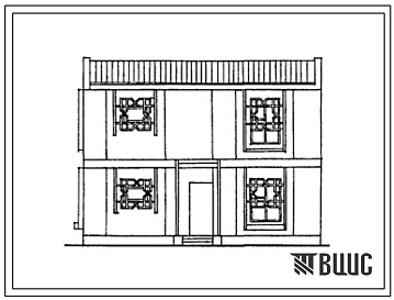 Фасады Типовой проект 141-55-33с.13.87 Одноквартирный жилой дом с 4-комнатной квартирой в двух уровнях (для Таджикской ССР)