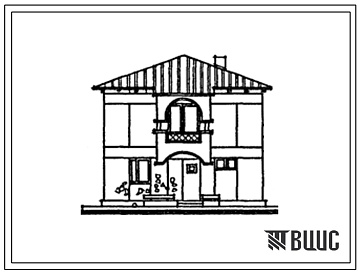 Фасады Типовой проект 143-17-102с.13.87 Одноквартирный 2-этажный 3-комнатный жилой дом со стенами из крупных легкобетонный блоков для государственного строительства (для Грузинской ССР )