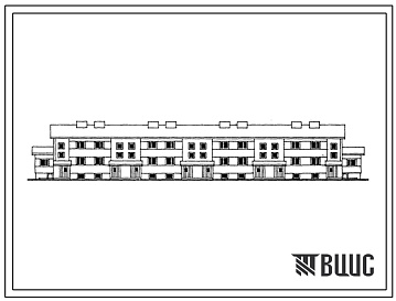 Фасады Типовой проект 143-23-70.13.86 Двухэтажный блокированный жилой дом на 8 квартир (для строительства в Эстонской ССР)