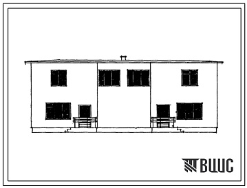 Фасады Типовой проект 144-12-117 Двухэтажный двухквартирный блокированный жилой дом с четырехкомнатными квартирами в двух уровнях