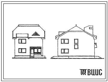 Фасады Типовой проект 148-000-496с.13.86 Двухэтажный одноквартирный жилой дом усадебного типа с квартирой в двух уровнях для индивидуальных застройщиков в Молдавской ССР