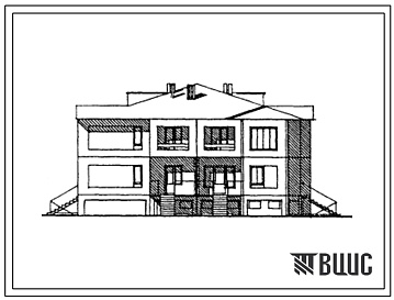 Фасады Типовой проект 171-148-67сп.13.86 2-этажный 4-квартирный жилой дом с квартирами типа 4Б для сельского строительства в Туркменской ССР