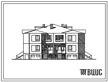 Фасады Типовой проект 171-148-68сп.13.86 2-этажный 4-квартирный жилой дом с квартирами типа 5Б для сельского строительства в Туркменской ССР